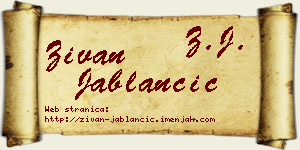 Živan Jablančić vizit kartica